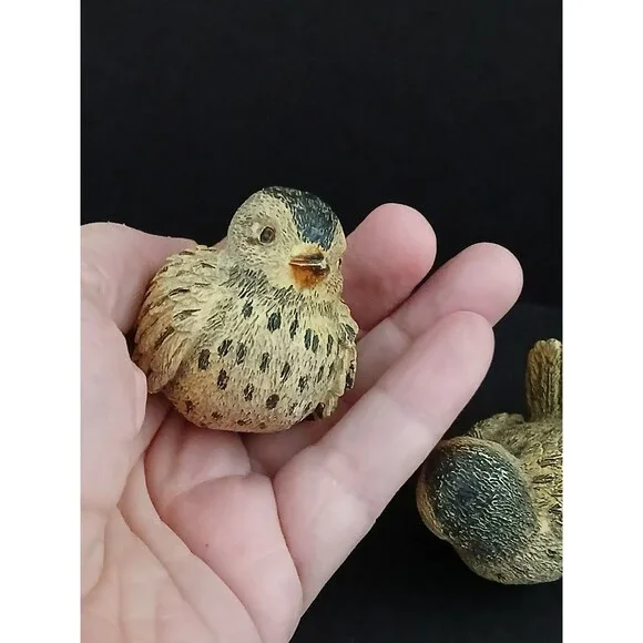 3 Mini Birds Figurine Cute Window Shelf Decoration Resin - Picture 6 of 12